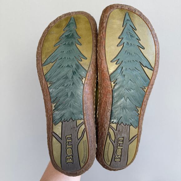 Womens vintage Born green leather sneaker - leather laces - W7808 - size 8.5 - Picture 3 of 11